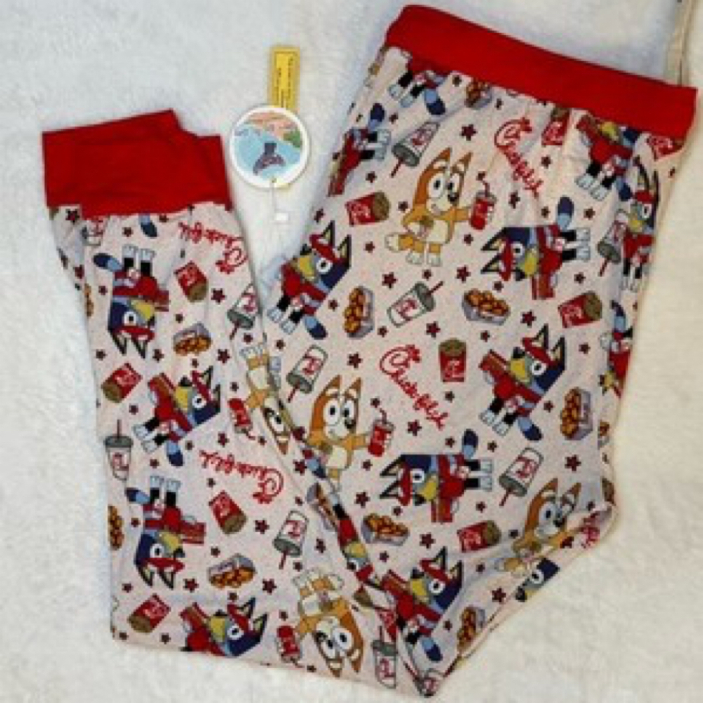 Sleepies Bamboo Bluey Chick-Fil-A Jogger Pajama Pants  NWT Women’s Size XL